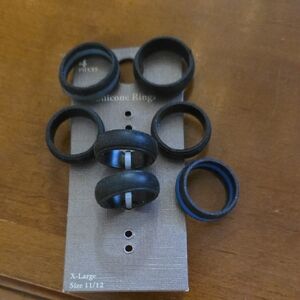 Black Silicone Rings Set